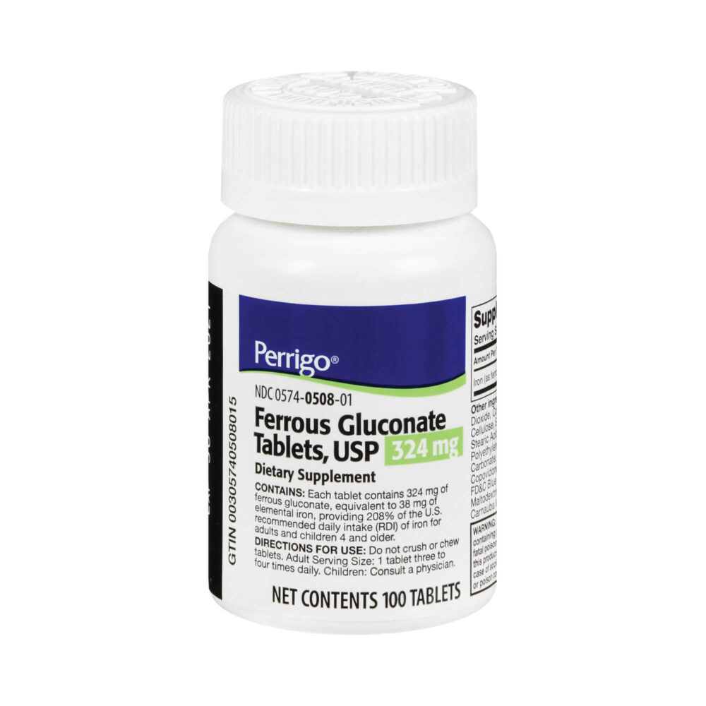 FERROUS GLUCONATE, TAB 324MG (100/BT) # m734950