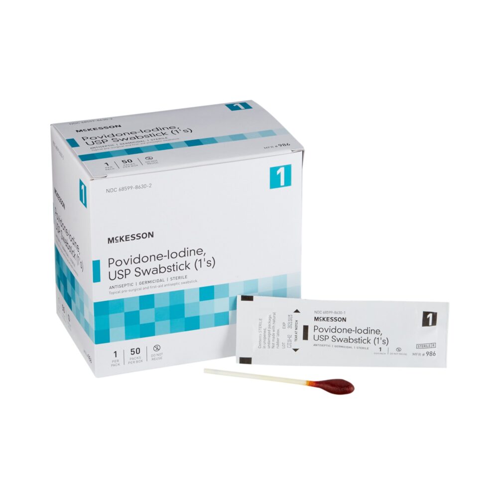 Impregnated Swabstick 10% Strength Povidone-Iodine Individual Packet Sterile - M854752